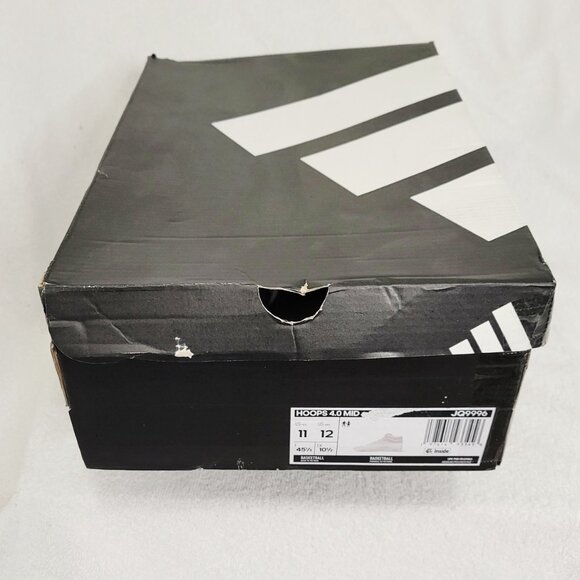 NWB- Adidas "HOOPS 4.0" MID SHOES- Cloud White on White- Men, Size:11 - Picture 3 of 12